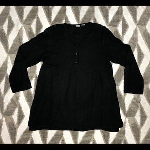 CP Shades Linen 1/2 Button Up Long Sleeve Top